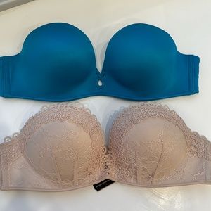 2 Like New Victoria’s Secret Bombshell padded strapless bras